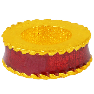 足金999小配件黄金古法手工隔片纯金实心烧蓝彩色金圈手链隔珠新