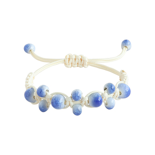 景德镇冰裂天使之泪手串女陶瓷手链高级感新中式学生闺蜜编织手绳