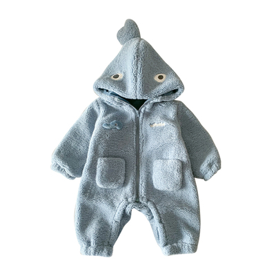 婴儿连体衣冬季男宝宝衣服加绒加厚婴幼儿外出服外套冬装爬爬服冬