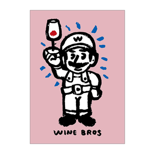 手绘涂鸦 酒吧装饰墙贴 小众ins风网红酒馆可粘贴海报 挂画芯