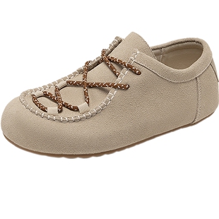 natursun薄底勃肯鞋女春季休闲浅口女鞋舒软复古面包鞋袋鼠豆豆鞋