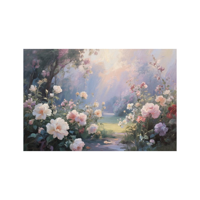白鹿艺术纯手绘油画繁花印象挂画