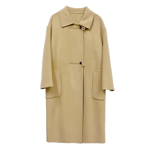 NEELLY纳俪商场同款翻领双面呢大衣女中长款冬季新款毛呢外套