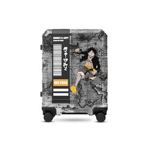 银座x航海王正版路飞联名行李箱USB充电口结实耐用旅行箱酷炫灰