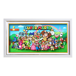 3D超级玛丽全家福马里奥兄弟手工立体画周边手办装饰挂画生日礼物