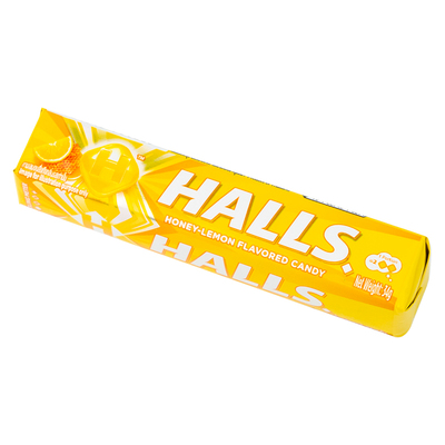 泰国进口HALLS何氏口特强薄荷糖青柠味树莓味34g条装果味硬糖果
