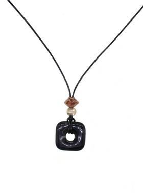 原创天然石平安扣长款项链毛衣链