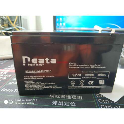 Neata能特蓄电池NT129.012V9.0AH电梯消防主机音响警报器用电瓶