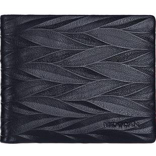 稻草人男士钱包短款时尚休闲钱夹男青年2025新款羊皮皮夹商务真皮