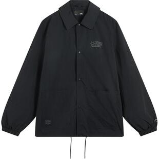 李宁外套男秋冬新款情侣复古学院宽松翻领运动上衣工装教练夹克女