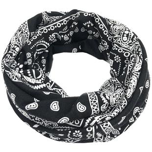 KRZT秋冬季西海岸嘻哈复古腰果花围脖男潮牌脖套头巾防风沙面罩女