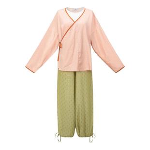 花朝记|云晚|汉服元素交领衫唐制圆领衫灯笼裤粉色日常宽松休闲