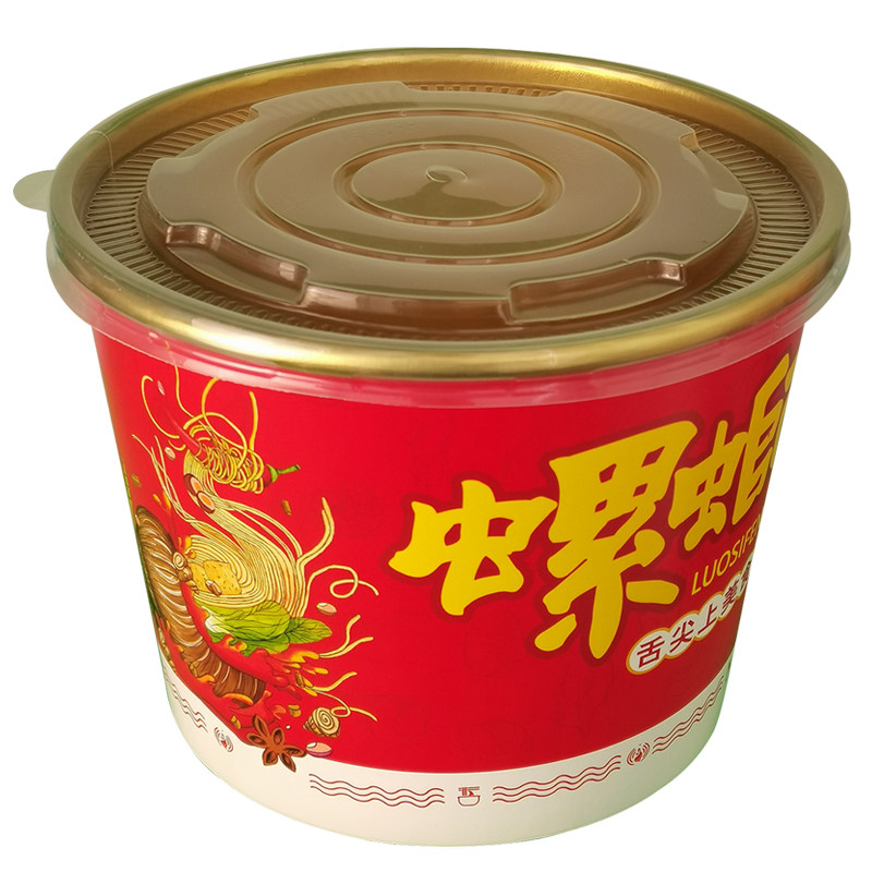 绿而洁螺蛳粉金箔带盖一次性碗