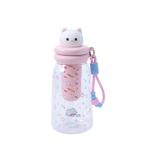 恒度小猫女生高颜值可爱吸管杯儿童水杯夏天茶水分离tritan塑料杯