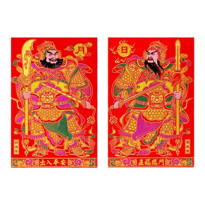 绒布门神贴金属大门防水门贴