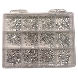 网红爆款美甲12格K9平底钻迷你大杂烩立体圆钻高品质百搭指甲饰品