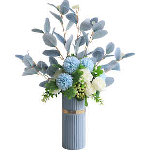 轻奢花艺摆件莫兰迪高仿真花客厅摆设花束餐桌上的花摆花假花装饰