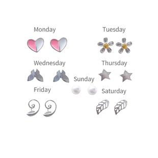 925银针韩版耳钉学生款简约精美百搭小巧可爱耳订一周不重样耳饰