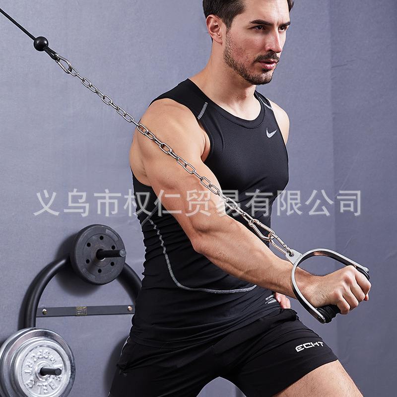 单手柄综合训练器拉杆干杆拉力器杠铃手柄训练把手负重健身器材杆