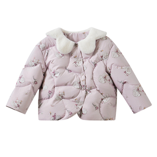嫚熙宝宝轻薄羽绒服秋冬季95白鹅绒女童保暖外出儿童防风蓄热外套