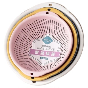 洗菜盆沥水篮新款家用厨房多功能洗水果沥水盆悬挂式双层水果篮子