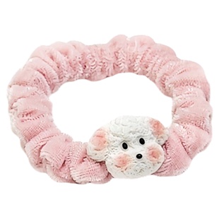 咖色毛绒小狗高弹力发圈不伤发秋冬丸子头马尾发绳皮筋头绳百搭