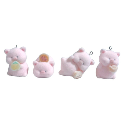 立体树脂大号可爱植绒粉色猪车载摆件手机链包包钥匙扣饰品挂件