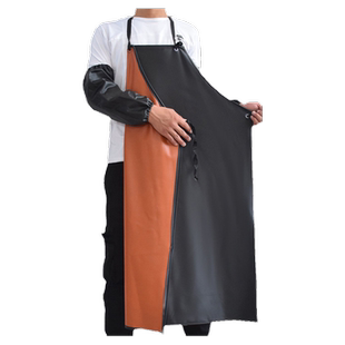 双层防水防油围裙化工水产工厂专用加厚超强耐磨防酸碱软皮男士用