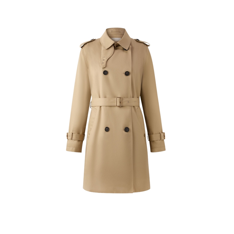 【无氟防水】Eland衣恋经典时尚风衣女双排扣宽松外套2025冬新款