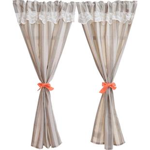 湛蓝原创布艺棉麻免打孔分片式门帘对开帘遮挡半帘厨房卫生间帘子