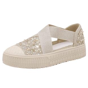 千百度渔夫鞋女夏季新款透气镂空凉鞋软底轻便一脚蹬休闲鞋女