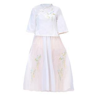 民国风女装唐装禅意茶艺春夏复古改良文艺学生装汉服女中国风套装