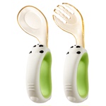 PPSU宝宝勺子婴儿学吃饭训练自主进食元宝勺儿童硅胶辅食叉勺餐具