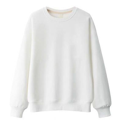 宽松显瘦圆领卫衣女2024年秋冬新品长袖套头粉色印花上衣加绒加厚