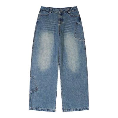 RAPPEYE国潮复古侧袋阔腿牛仔裤