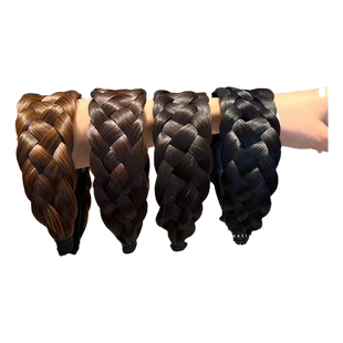 假发发箍秋季2025新款宽边鱼骨辫头饰麻花辫子头箍女高颅顶压发窟