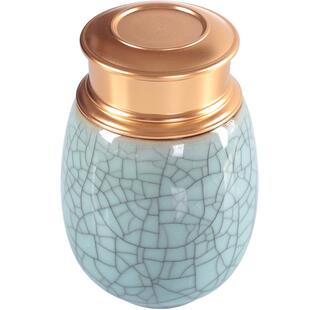 青瓷茶叶罐陶瓷小号密封罐随身便携旅行存茶罐茶叶包装礼盒小茶罐