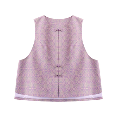 萧娘【黛紫缠秋】宋锦2025秋冬新款打底紫色马甲无袖马夹上衣5707