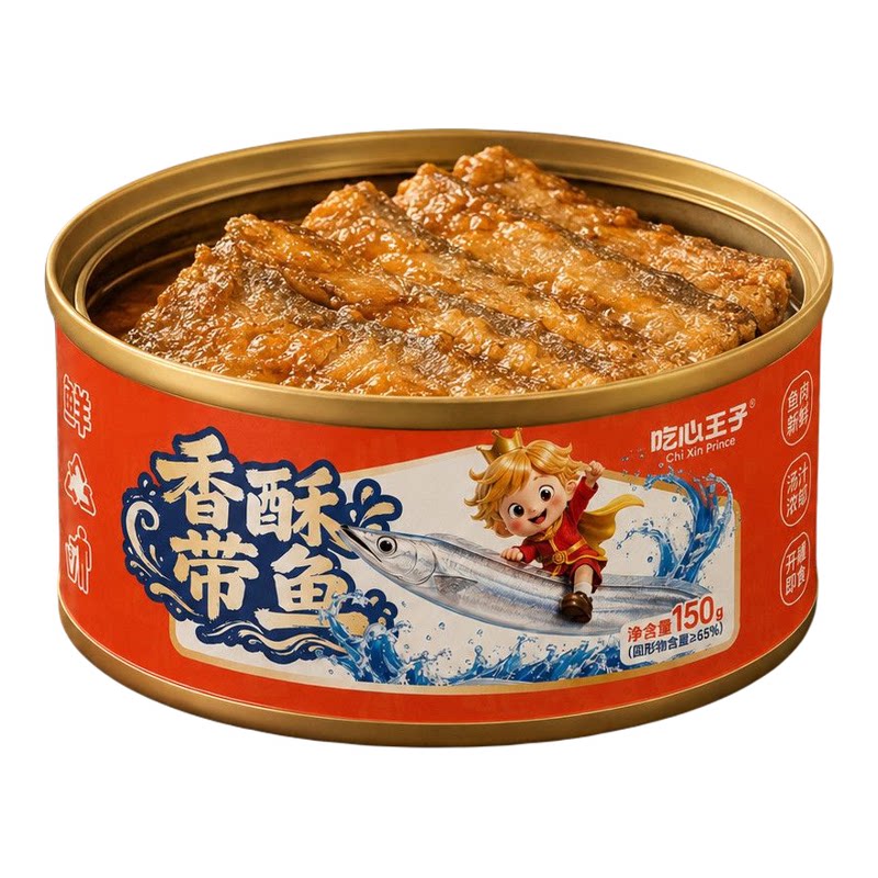 吃心王子香酥带鱼罐头即食下饭