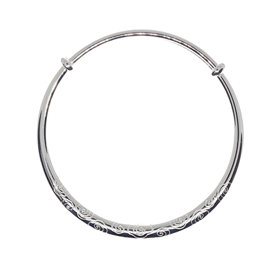 足银9999雕花银手镯女