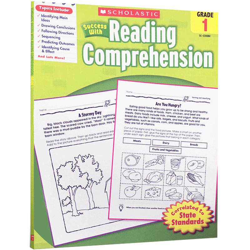 学乐成功系列小学1年级阅读理解Scholastic Success With Reading Comprehension Grade 1英文原版练习册附答案课外作业辅导