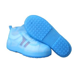 低筒加厚防雨鞋套注塑一体无接缝雨天防滑防水男女弹力双层耐磨底