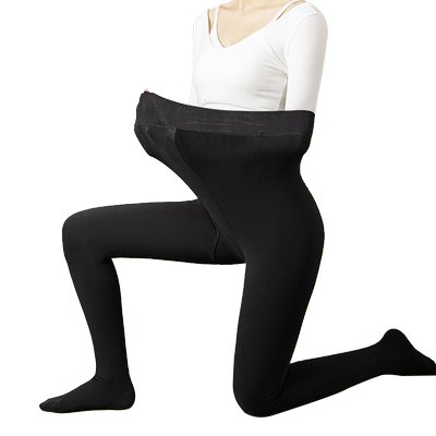 大码秋冬季加绒灰色踩脚打底裤