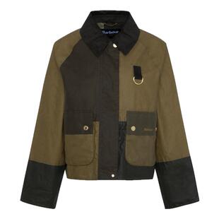Barbour Alma英国正品女士经典复古油蜡外套拼色钓鱼夹克LWX1465