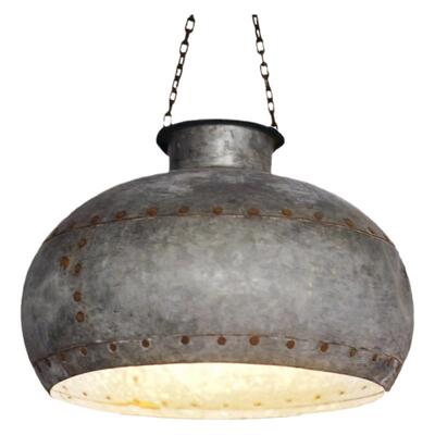 印度手工古银色铁灯罩