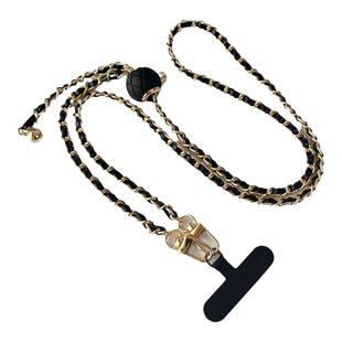 轻奢小香风手机链可调节精致金属皮挂链斜挎可背链条挂脖背包背带包包替换带小金球链子大牌挂绳挂件女卡片壳