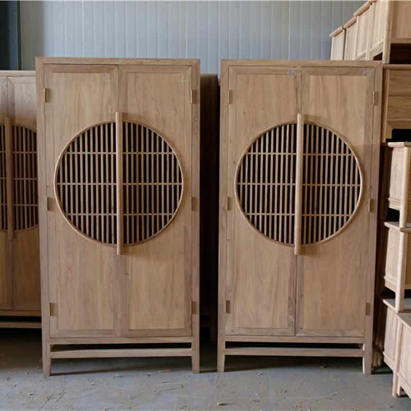 新中式北榆木大衣柜白茬卧室现代简约收纳储物实木衣服收纳柜白胚