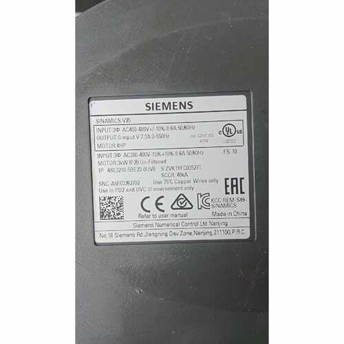 议价3655#，3KW380V，西门子V20变频器，型号6SL3