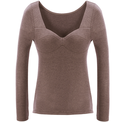 德绒薄款自发热带胸垫保暖内衣