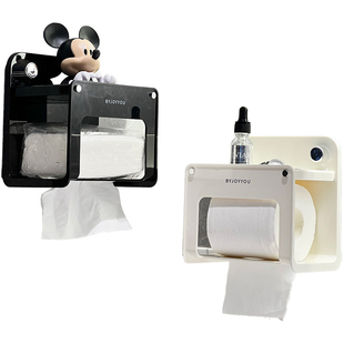 吸盘卫生间纸巾盒壁挂式高级感卫生纸厕纸洗脸巾置物架厕所卷纸架